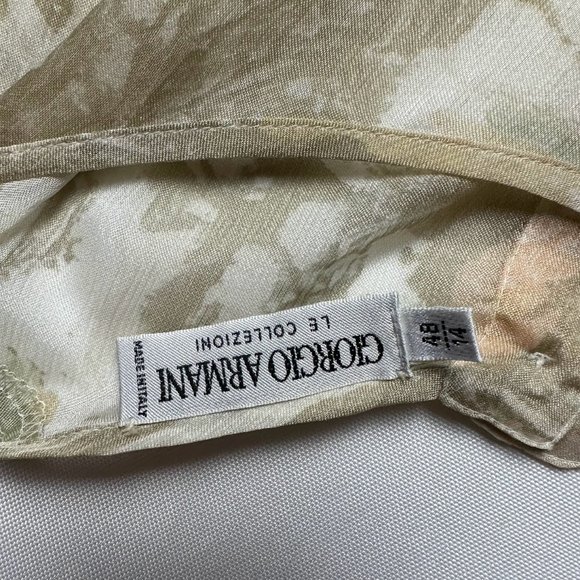 Giorgio Armani Silk Blend Le Collezioni Flowy Blouse Womens Large Beige Peach - Picture 3 of 8